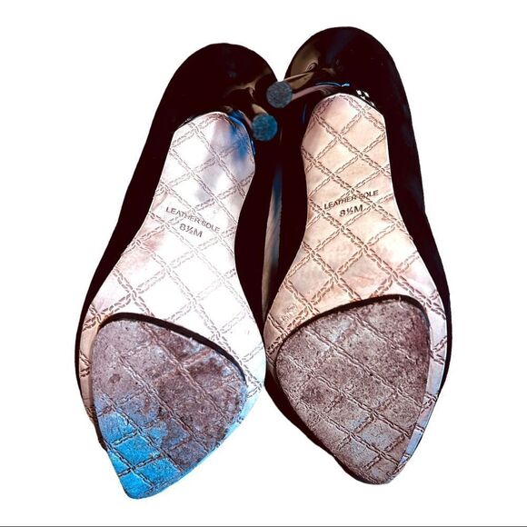 L.A.M.B. Black & White Suede (Runs Approx. 1/2 Size Small) Dice Pumps ($345) - Picture 6 of 9